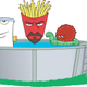 The Aqua Teens, and their neighbor Carl, in happier times